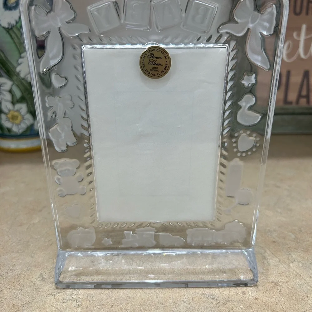 Princess House Crystal Baby Picture Frame Clear  Nursery Decor Gift - Picture 6 of 7